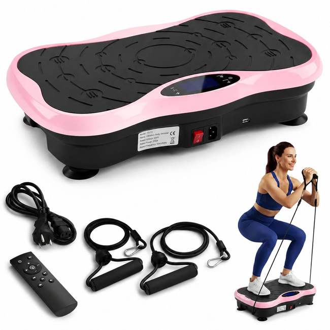 Platforma wibracyjna Extralink Moonwalk SpinMove 200 W z głośnikami Bluetooth, różowa