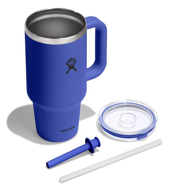 Kubek termiczny Hydro Flask Travel Tumbler 32 oz (946 ml) z uchwytem i słomką, Capri Blue