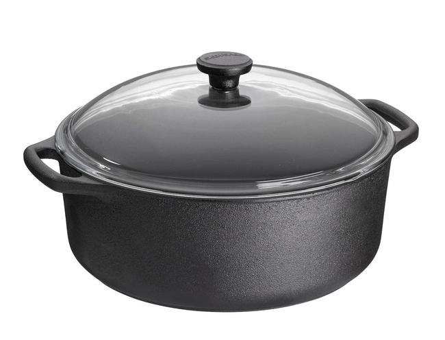 Garnek żeliwny Skeppshult 5,5 l ze szklaną pokrywą, 30 cm