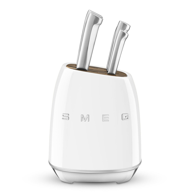 Smeg - Blok z zestawem 6 noży KBSF02WH 50's Style - biały