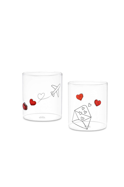 Lieve zestaw 2 szklanek motyw miłość - 400 ml - Rose&Tulipani