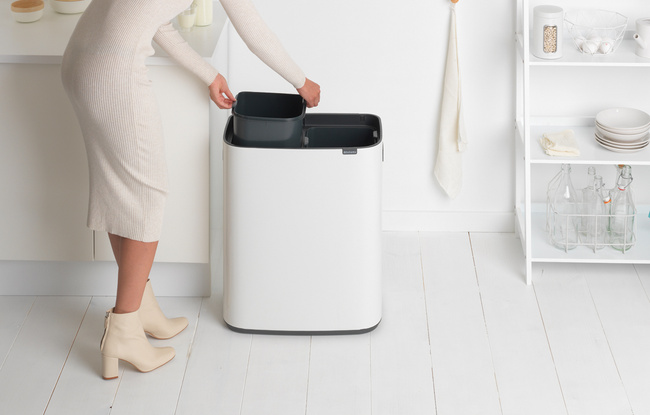 Kosz do segregacji Brabantia Bo Touch Bin 2 x 30 l, biały, 221408