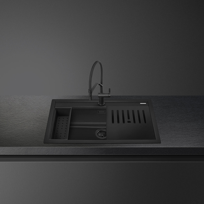 Smeg - Zlewozmywak kompozytowy QUADRA VSGX860MN Czarny