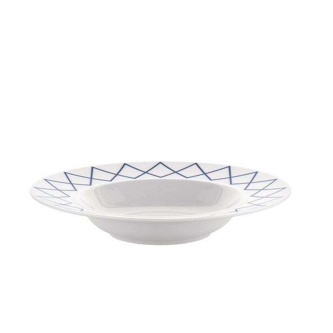 Miska Na Zupę Z Białej, Zdobionej Porcelany 23 Cm La Bella Tavola - Alessi