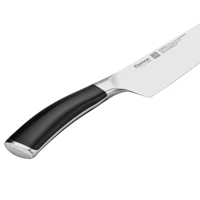Nóż szefa kuchni Fissman Kronung 20 cm, stal X50CrMoV15, czarna rękojeść