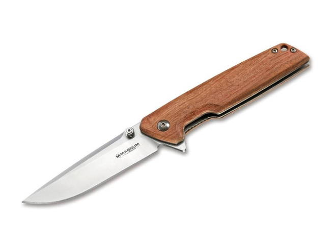 Nóż składany Boker Magnum Straight Brother Wood, stal 440A, drewno bubinga