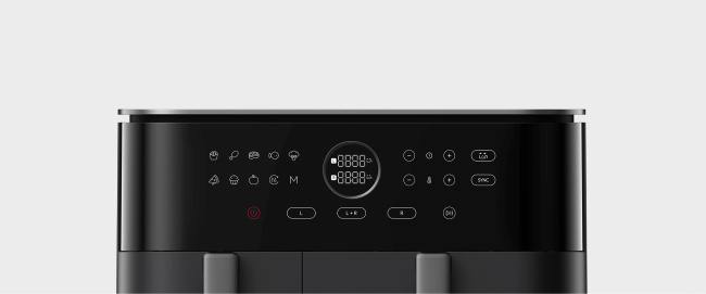 Xiaomi Dual Zone Air Fryer 10L Czarna Frytkownica 2700W 3.5L+6.5L Podwójna Strefa Smażenia