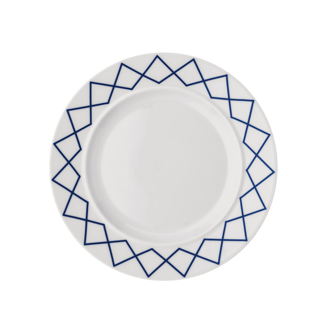 Płaski talerz porcelanowy 27 cm zdobiony Alessi La Bella Tavola