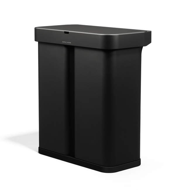 Kosz do segregacji Simplehuman ST2051 z czujnikiem ruchu i głosu, 58 l, czarny mat