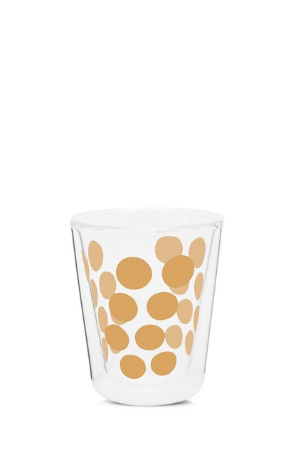 Zestaw 2 Szklanek 200ml Z Łyżeczkami, Złoty - Zak!designs