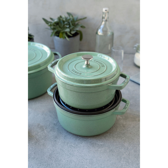 Garnek żeliwny okrągły 3.8 ltr, miętowy - Staub