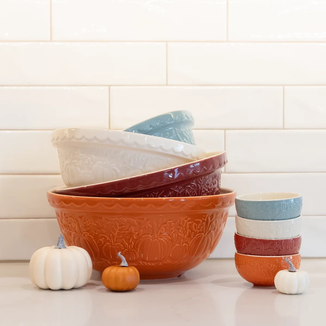 Misa ceramiczna Mason Cash Pumpkin 24 cm, 2 l, kremowa z motywem dyni