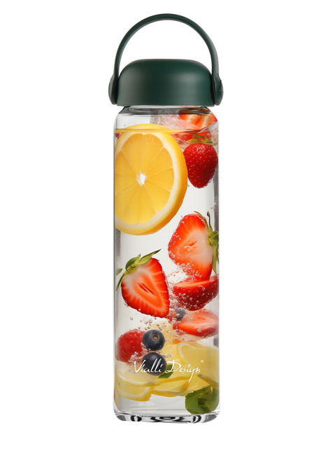 Szklana butelka na wodę Fuori 540 ml zielona 30275 - Vialli Design