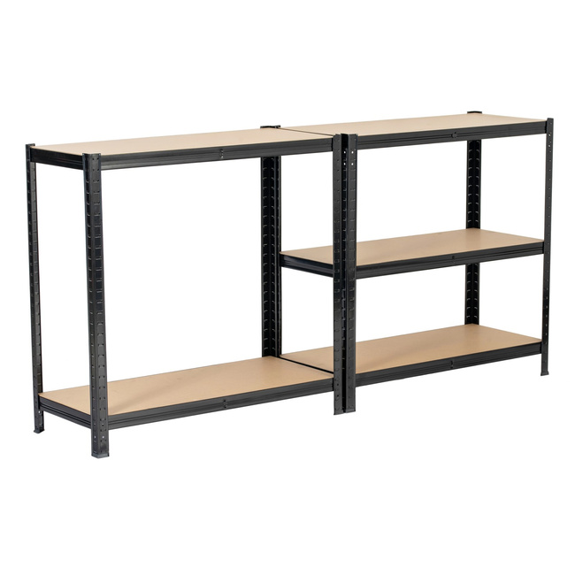 EXTRALINK Regał magazynowy metalowy 180x90x40 czarny metalowe regały magazynowe