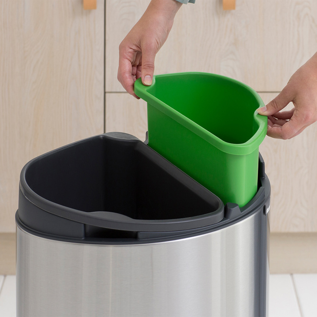 Kosz do segregacji Brabantia Touch Bin 33 l (23 + 10 l), szczotkowana stal