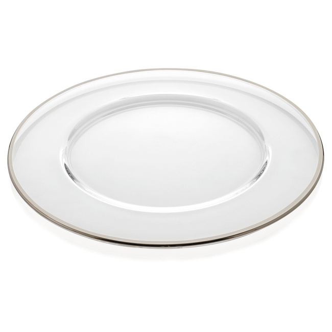 Podkładka pod talerz ze szkła 32 cm platynowa Ivv