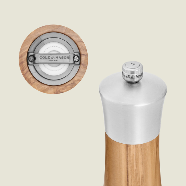 Młynek do soli 15-s Bromley drewno oliwne Cole & Mason