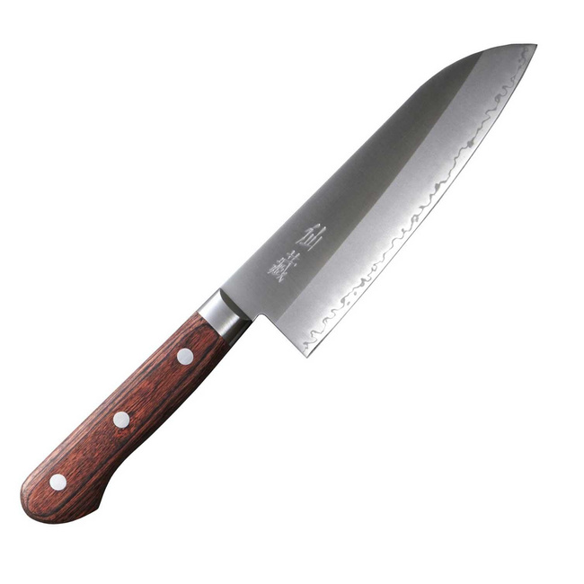 Suncraft Clad Nóż Santoku 16.7 cm ze Stali San Mai / AUS10, Rękojeść Pakka Wood
