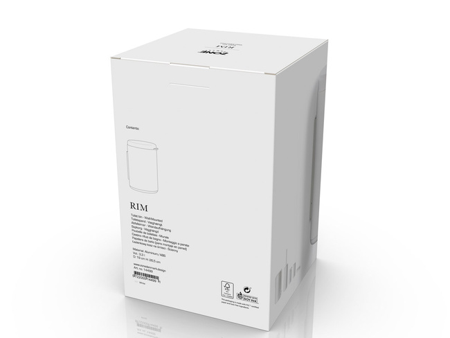 Kosz łazienkowy ścienny Zone Denmark Rim 3,3 l, biały