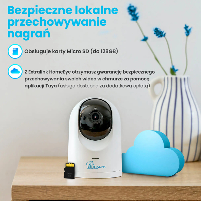 Extralink Smart Life HomeEye | Kamera Ip | Ptz, Wi-Fi, 2.5K, 4Mp, Niania, Tuya