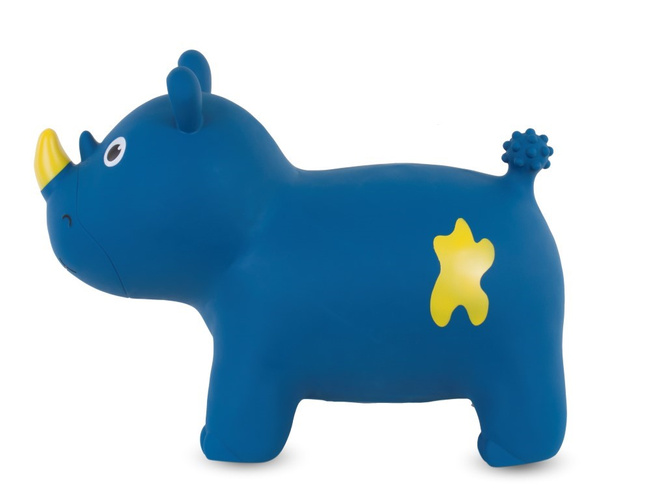 Skoczek gumowy dla dzieci Nosorożec 57 cm niebieski do skakania z pompką - Sunbaby