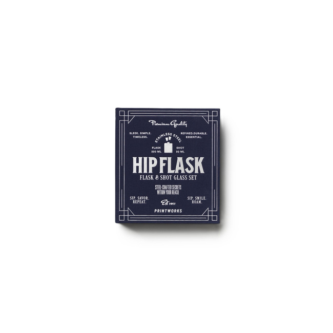 Zestaw z piersiówką Printworks The Essentials, 2 kieliszki i lejek w pudełku