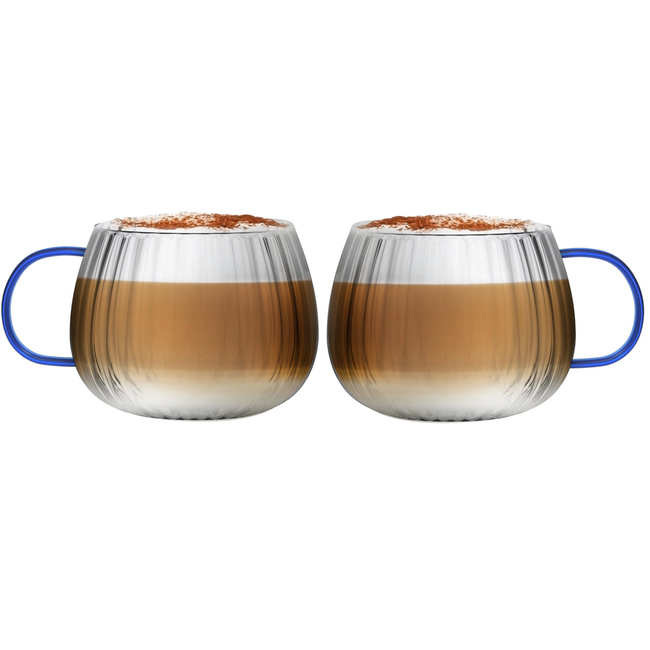 Komplet 2 szklanek Vialli Design Tulip 350 ml niebieskie ucho