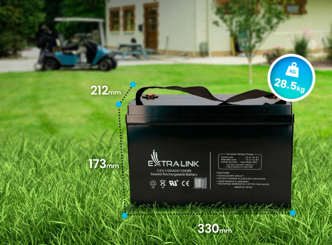 EXTRALINK AGM Akumulator Bezobsługowy 12V 100Ah do Zasilania i UPS