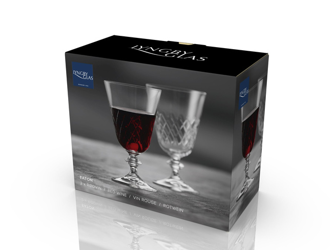 Kieliszki do czerwonego wina ze szkła kryształowego Eaton 260 ml 2 sztuki - Lyngby Glas