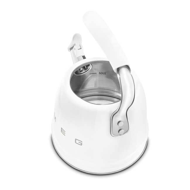 Smeg - Czajnik z jednotonowym gwizdkiem WKF01WH 50's Style - White