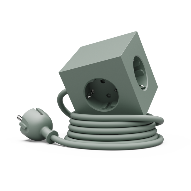 Listwa zasilająca Square 1 z podwójnym Usb-C 30 W i podstawą magnetyczną 3 M - zielona - Avolt