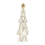 Porcelanowa choinka dekoracyjna Rituali Domestici Cubismo, biało-złota, 30 cm
