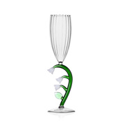 Kieliszki do szampana Flute optyczne białe kwiaty 24 cm - Ichendorf Milano