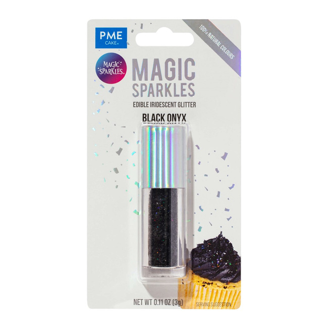 Brokat jadalny PME Magic Sparkles 3 g, opalizujący, czarny