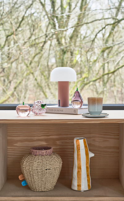 Dekoracja szklana winogrono Villa Collection Styles, ręcznie dmuchane szkło, ciemny róż