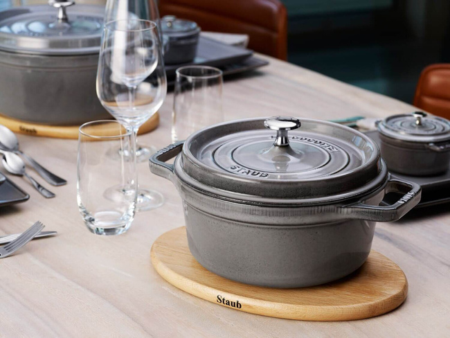 Staub La Cocotte garnek żeliwny okrągły 12.6 ltr, grafitowy