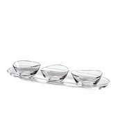 Zestaw do przystawek taca 41 cm + 3 miseczki papaya - Vidivi