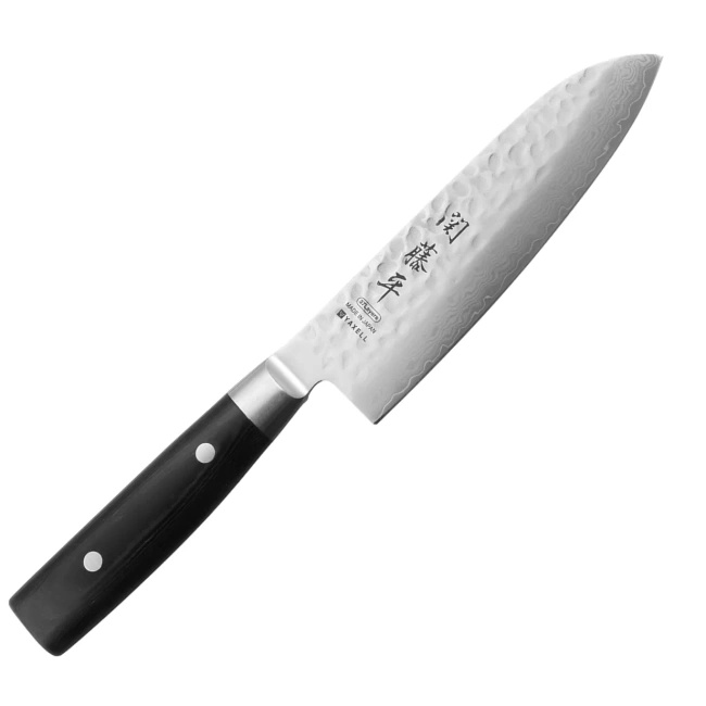 Nóż Santoku Yaxell Ran 30697, 16,5 cm, damast VG-10, rękojeść z mikarty