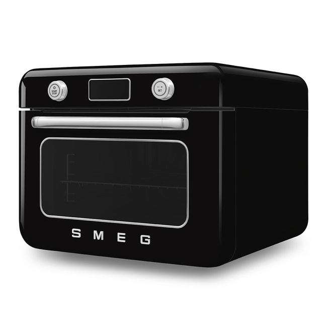 Smeg - Piekarnik nablatowy z funkcją pary 50's Style - czarny COF01BLEU
