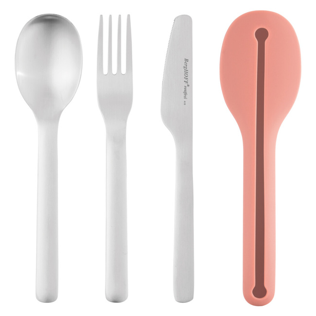 Leo 4-el. Zestaw sztućców podróżnych, różowy - Berghoff