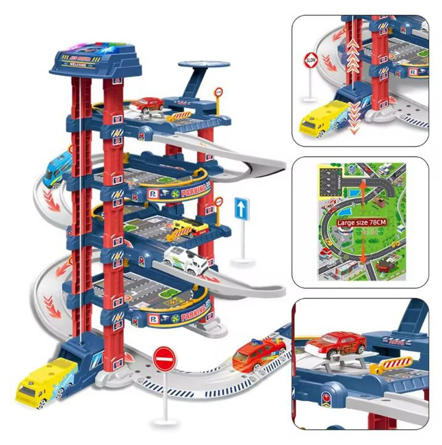 EXTRALINK Kids Parking Samochodowy Garaż z Elektryczną Windą Autka Samochodziki dla Dzieci