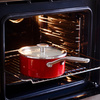 Rondel emaliowany KitchenAid 2,4 l z pokrywką, czerwony
