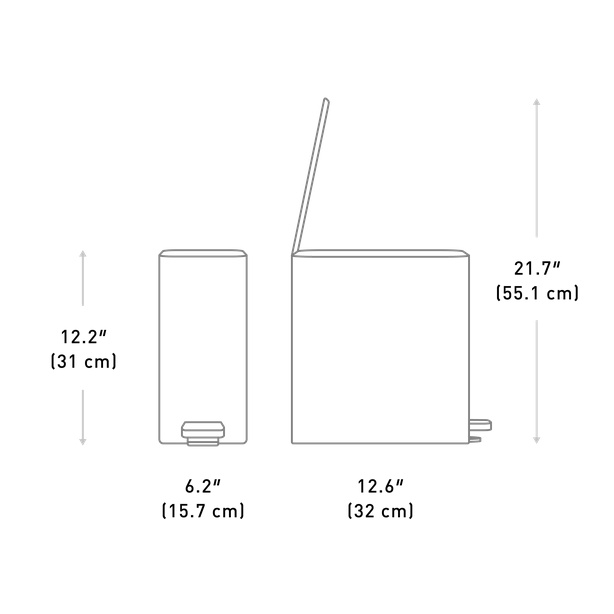 Kosz pedałowy Simplehuman Slim 5 l CW2130 z kieszenią na worki, matowe złoto