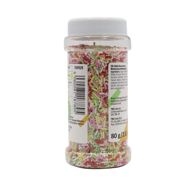 Wielokolorowa dekoracyjna posypka cukrowa 80 g - Pme