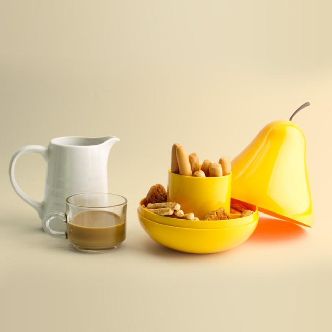 Pojemnik Qualy Pear Pod w kształcie gruszki, żółty