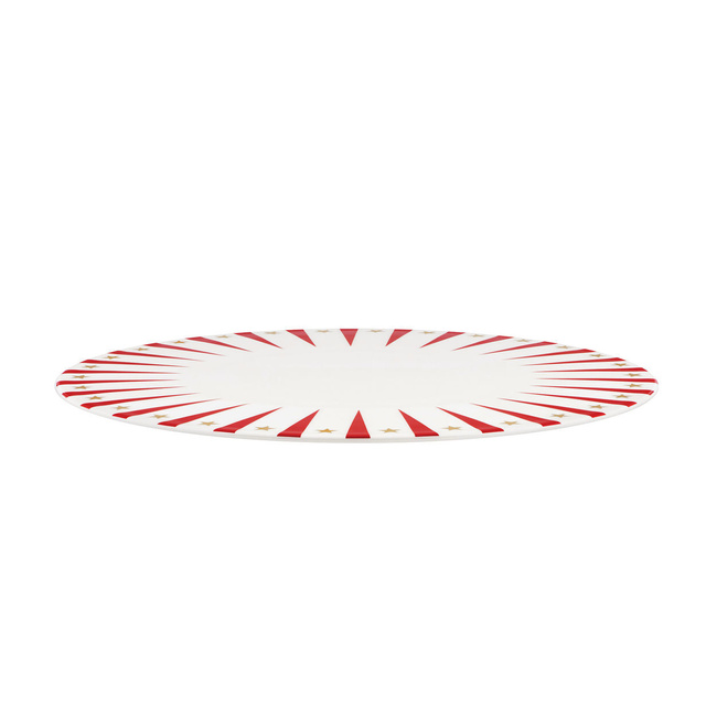 Porcelanowy talerz do serwowania panettone, zdobiony ręcznie przy pomocy kalkomani Delight - Alessi