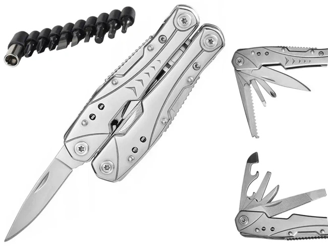 Multitool Extralink 23w1 ze stali nierdzewnej, srebrny, z etui