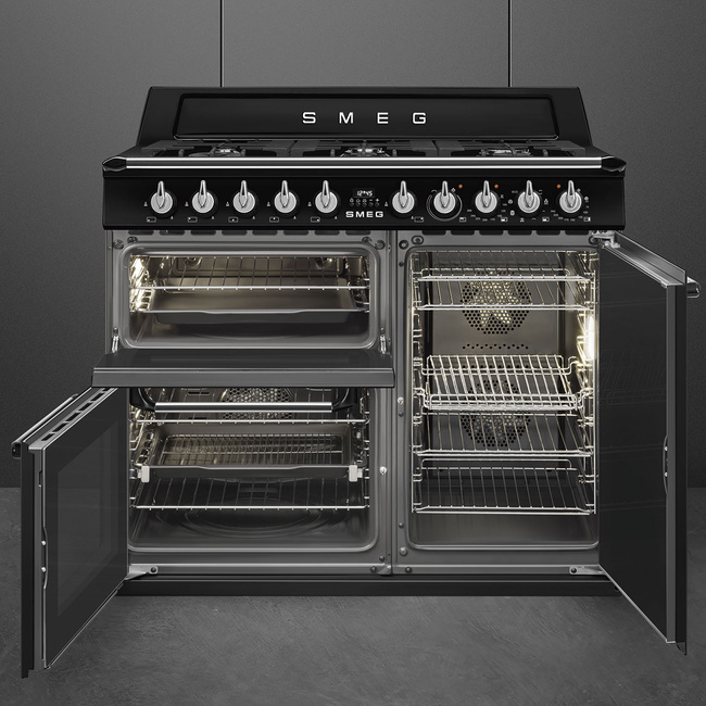 Smeg - Kuchnia wolnost, 100cm, Victoria, czarny Victoria TR103BL Czarny.