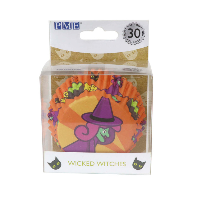 Papilotki do babeczek PME Czarownice na Halloween, 30 sztuk