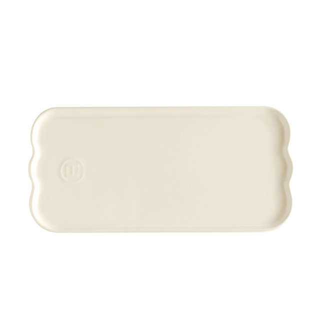 Prostokątny talerz do serwowania - kremowy - Emile Henry